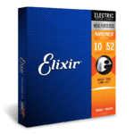 Elixir 6 String Electric Guitar Strings, Light Top Heavy Bottom 10-52, Nanoweb Coating 10/52