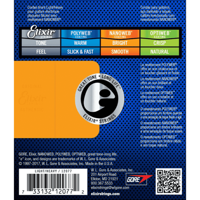 Elixir 6 String Electric Guitar Strings, Light Top Heavy Bottom 10-52, Nanoweb Coating 10/52 - Image 2