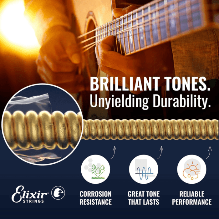 Elixir Strings Acoustic Guitar Strings, 6 String, Extra Light POLYWEB Coating 10/47 - Image 3