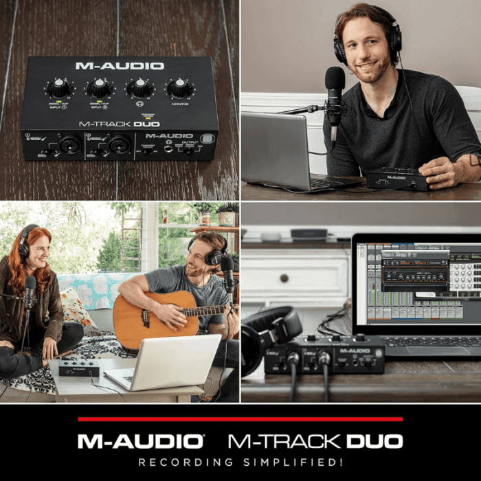 M-AUDIO M-Track Duo 48-KHz, 2-channel USB Audio Interface with 2 Combo Inputs with Crystal Preamps, and Phantom Power - Image 7