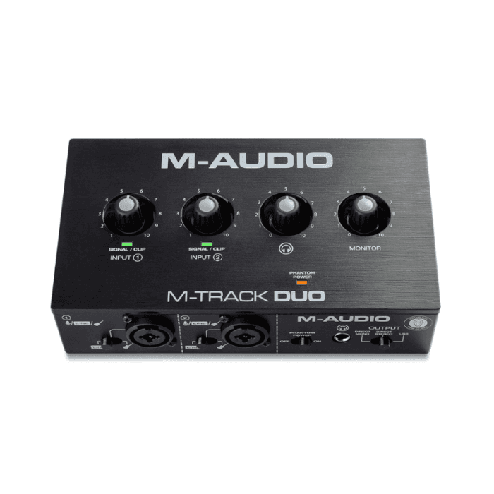 M-AUDIO M-Track Duo 48-KHz, 2-channel USB Audio Interface with 2 Combo Inputs with Crystal Preamps, and Phantom Power - Image 1