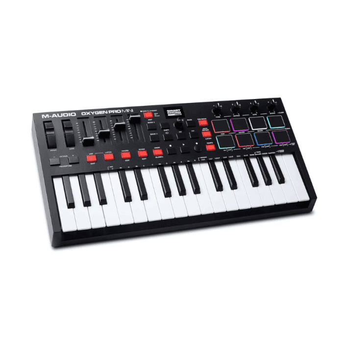 M-Audio Oxygen Pro Mini Powerful, 32-Mini-key USB MIDI Controller with Smart Controls and Auto-mapping - Image 1