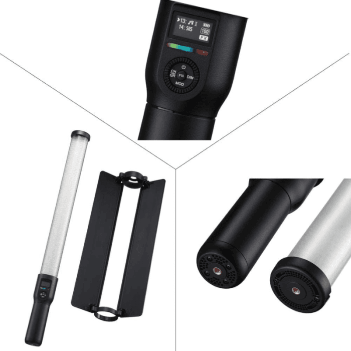 Godox LC500R with Remote RGB Stick Light | 2500K-8500K Color Temperature | 14 Lighting Effects | Light Stick with Barndoor & Carry Bag - Image 4