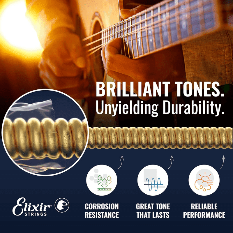Untitled-design-3-78.png Elixir Strings Acoustic Phosphor Bronze Strings NANOWEB Coating, 6-String, Medium 13/56 - Image 3