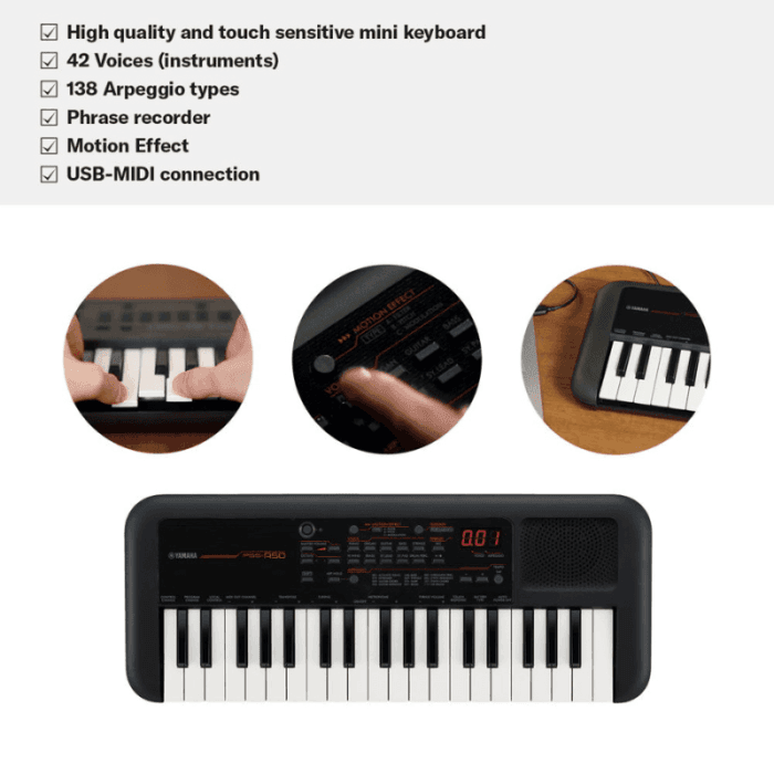 Yamaha PSS-A50 37-Keys Portable Mini Keyboard, Black - Image 3