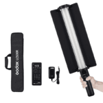 Godox LC500R with Remote RGB Stick Light | 2500K-8500K Color Temperature | 14 Lighting Effects | Light Stick with Barndoor & Carry Bag