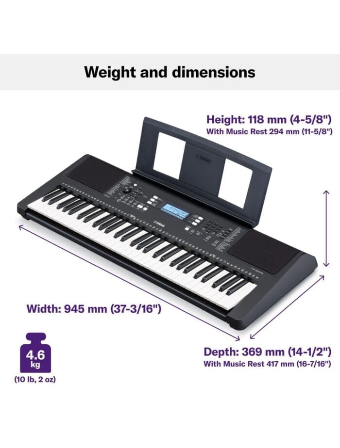 YAMAHA PSR-E373 61 Keys Portable Keyboard (Black) - Image 8