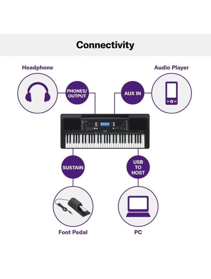 YAMAHA PSR-E373 61 Keys Portable Keyboard (Black) - Image 12