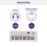 Yamaha Remie PSS-E30 37-Key Portable Mini Keyboard, White - Image 8