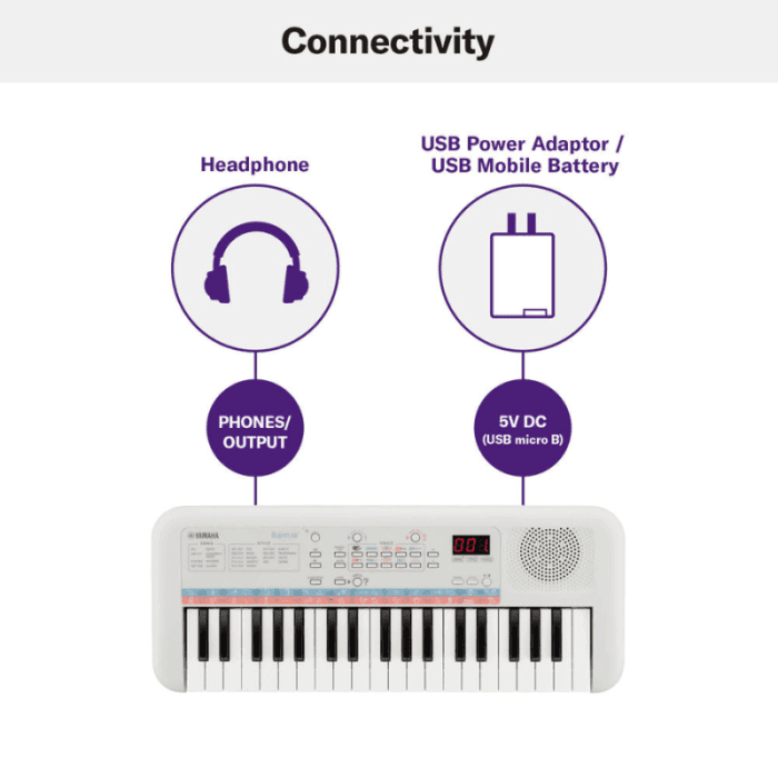 Yamaha Remie PSS-E30 37-Key Portable Mini Keyboard, White - Image 8