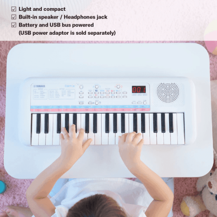 Yamaha Remie PSS-E30 37-Key Portable Mini Keyboard, White - Image 4